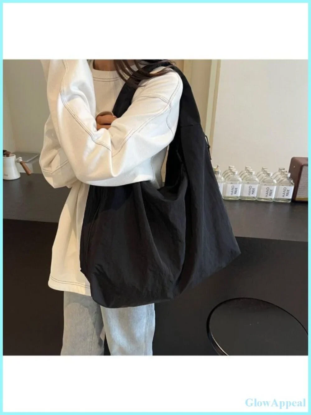 Slouchy Canvas Tote Bag Y2K Casual Cute Shoulder Purse Women's Handbag